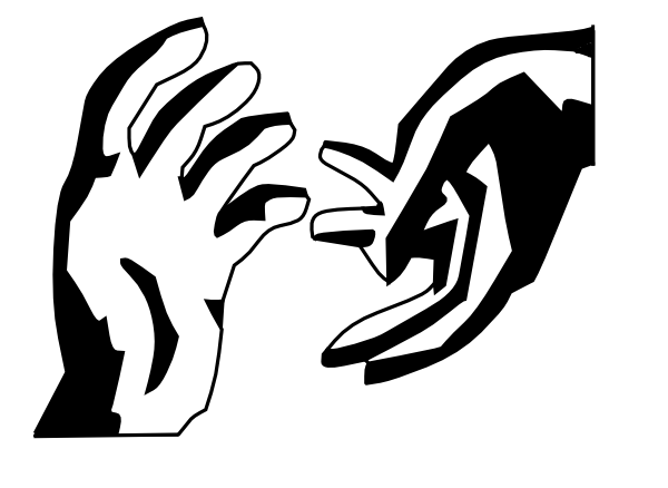 Hand Up Clip Art At Clker - Helping Hands Clipart Png (600x438), Png Download