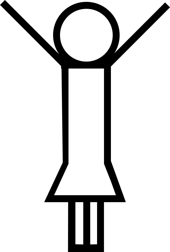 Girl With Hands Up Comments - Dibujo Brazos Arriba (662x980), Png Download