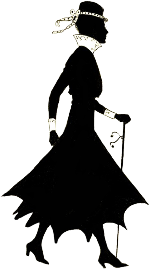 Free Vintage Lady Silhouette Clipart - Silhouettes Of Women Walking (506x886), Png Download