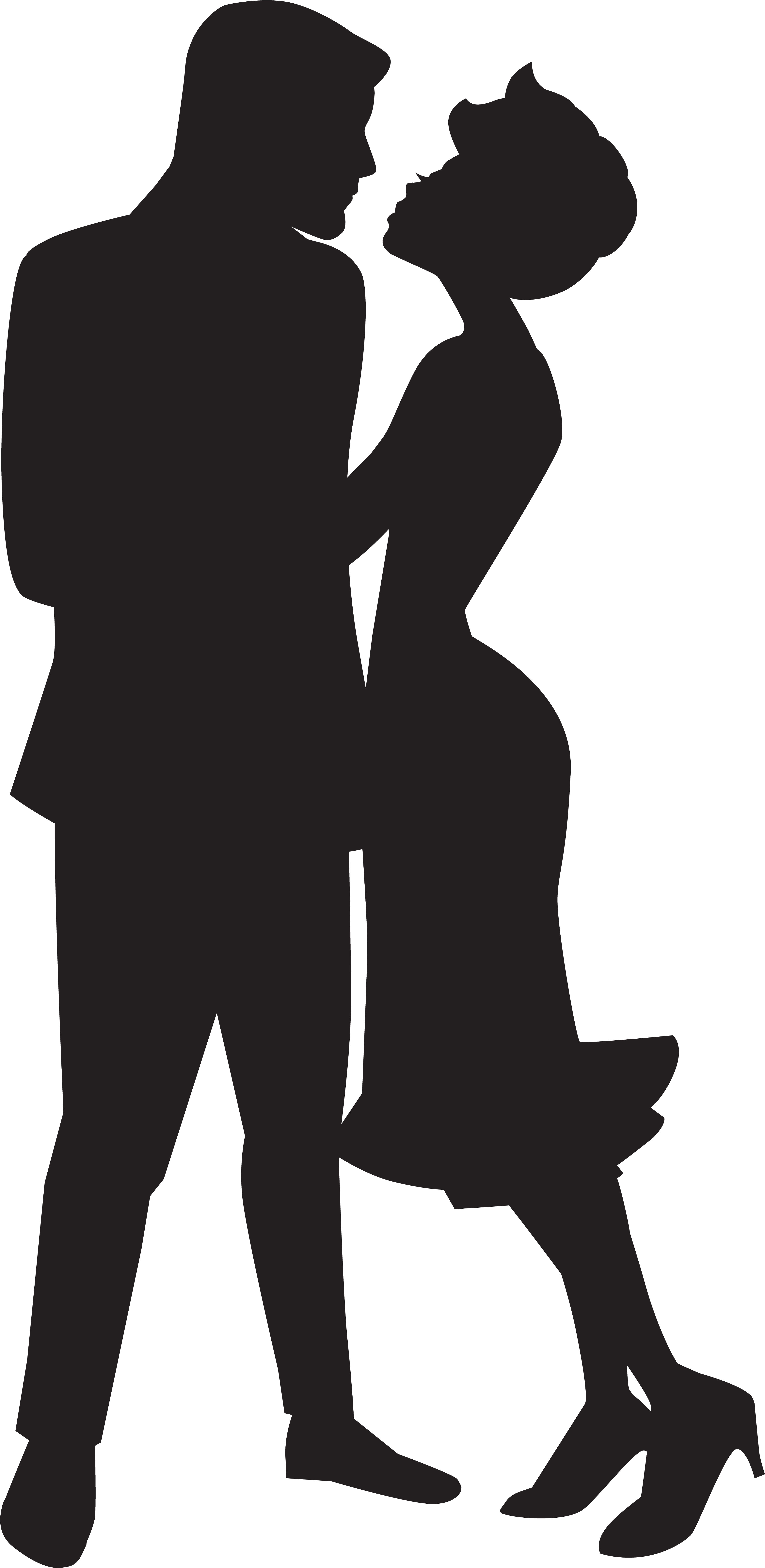Love Free Images - Silhouette Couple In Love Png (3902x8000), Png Download