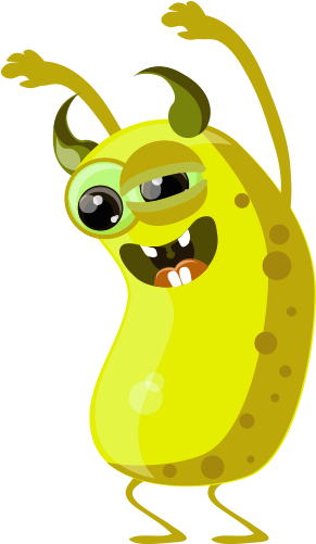 Cartoon Clip Art Big Eyes - Cartoon Bacteria (500x500), Png Download