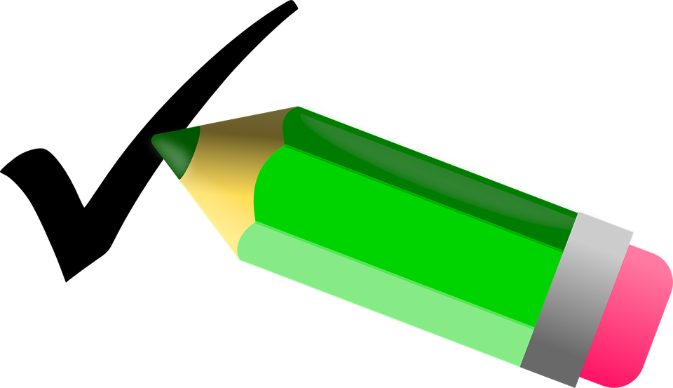 Transparent Stock Right Check Mark Pencil And In Color - Pencil Check Mark Gif (960x553), Png Download