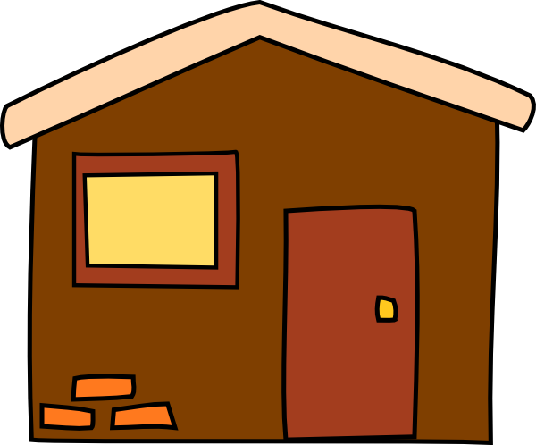 Brown House Clip Art At Vector Clip Art - Brown House Clipart (600x498), Png Download