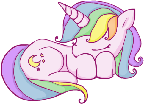 Cute Unicorn Clipart Tumblr - Sleeping Unicorn (586x433), Png Download