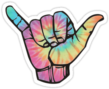 Tie Dye Shaka By Amariei - Shaka Sticker (375x360), Png Download