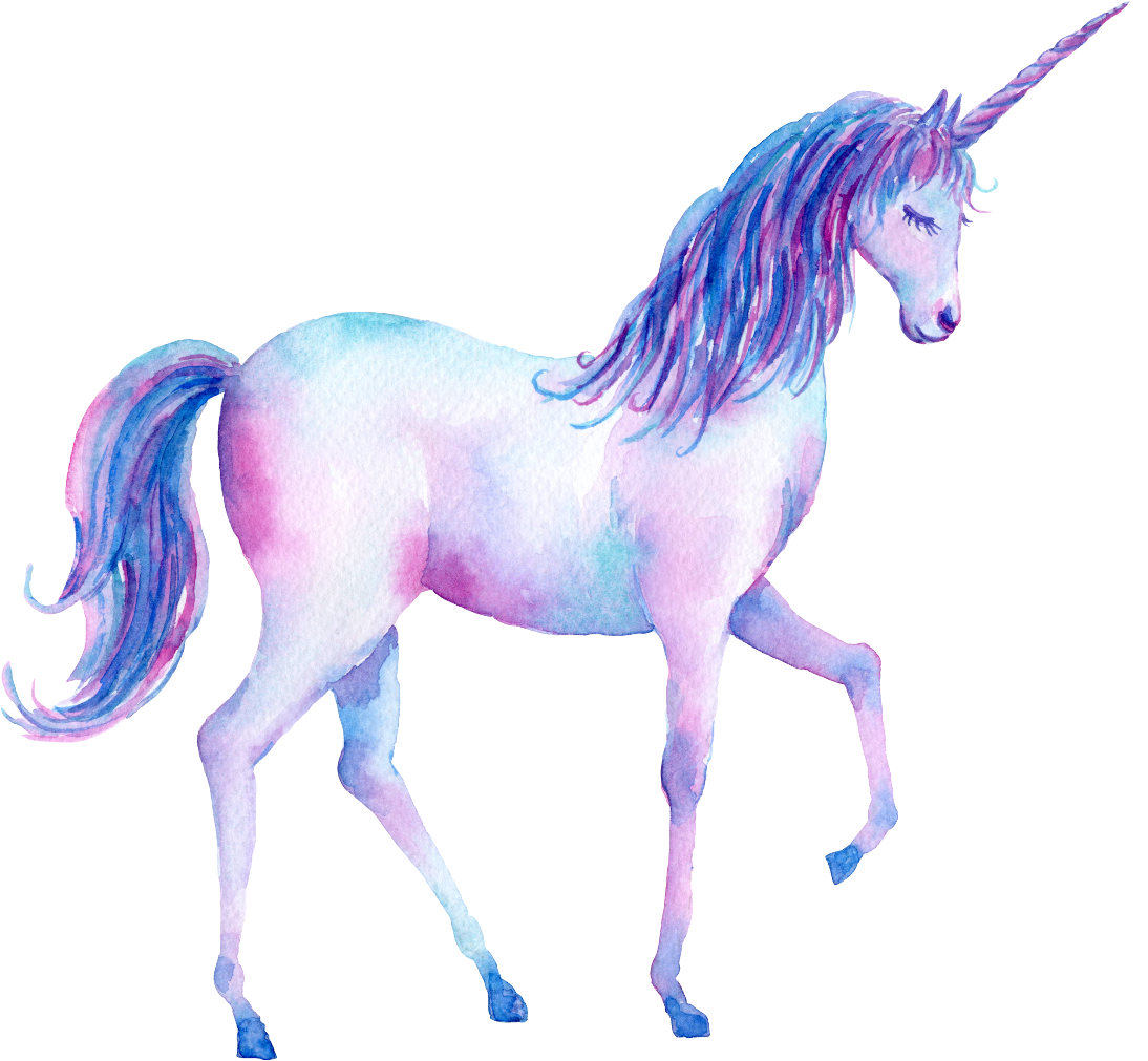 Unicorn Watercolor Ftestickers - Unicorn Walking On Rainbow (1107x1024), Png Download