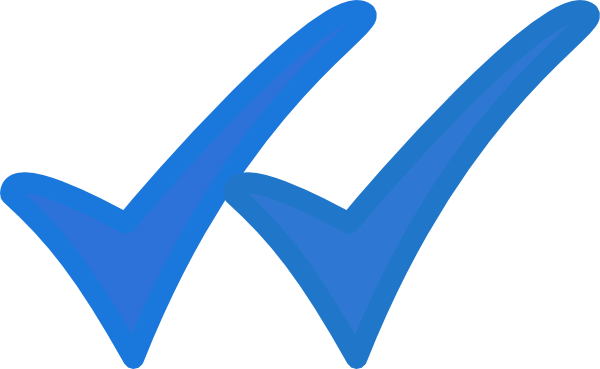 Green Tick Clipart Double - Double Blue Tick Png (600x369), Png Download