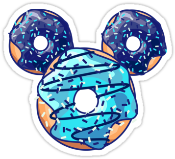 "pop Blue Donut" Stickers By Xooxoo - Stickers Tumblr Donut Mickey (375x360), Png Download
