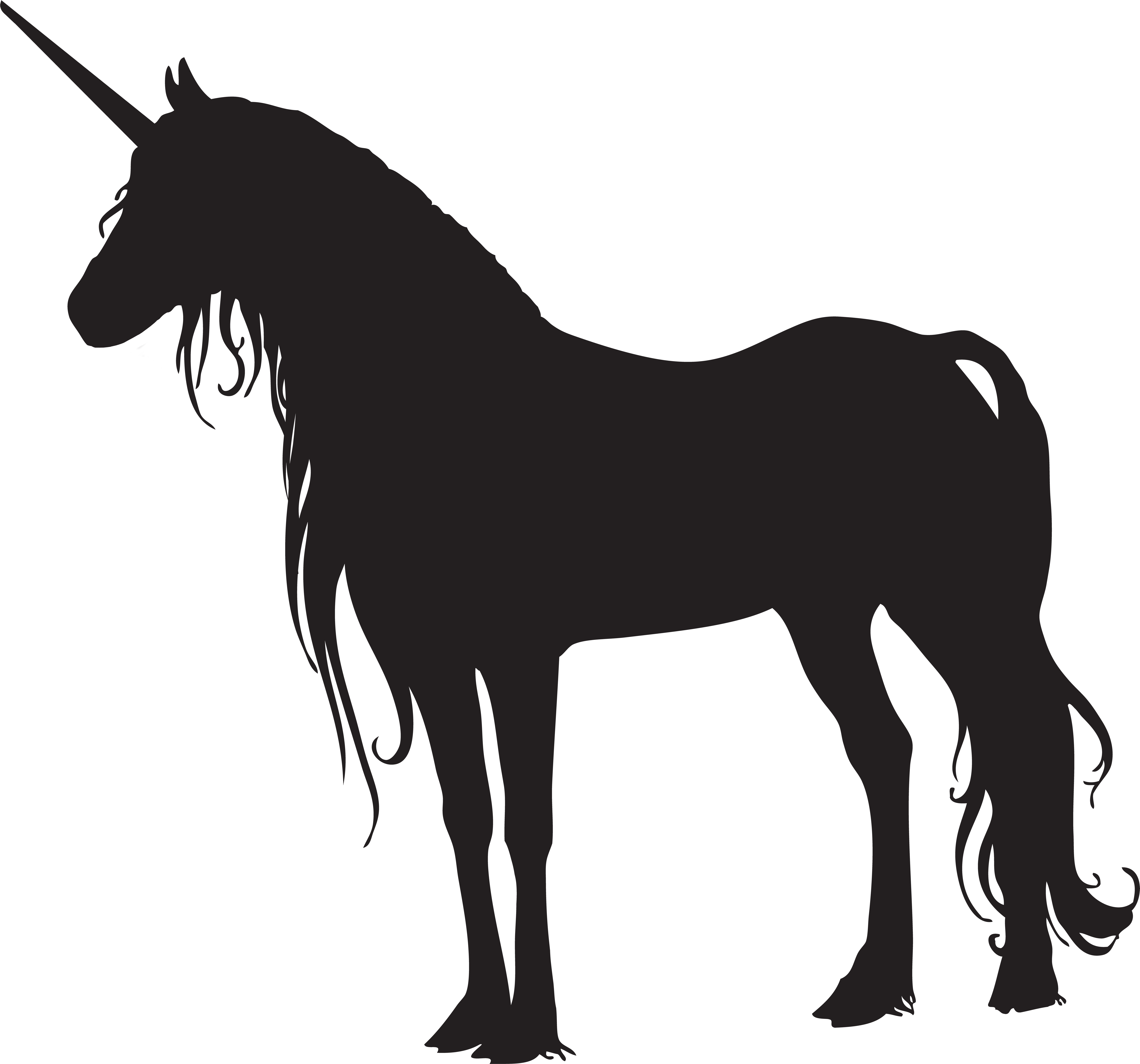 Unicorn Silhouette Png Clip Art (8000x7278), Png Download