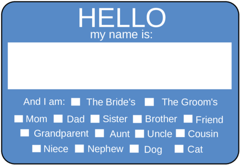 Hello My Name Is Wedding Name Tag - Rehearsal Dinner (500x353), Png Download