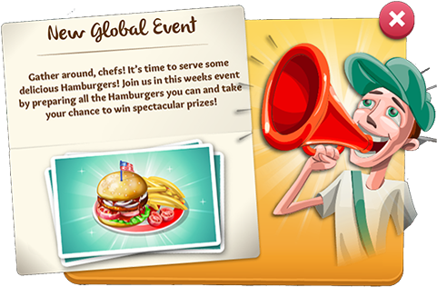 Global Event Hamburgers - Cartoon (500x332), Png Download
