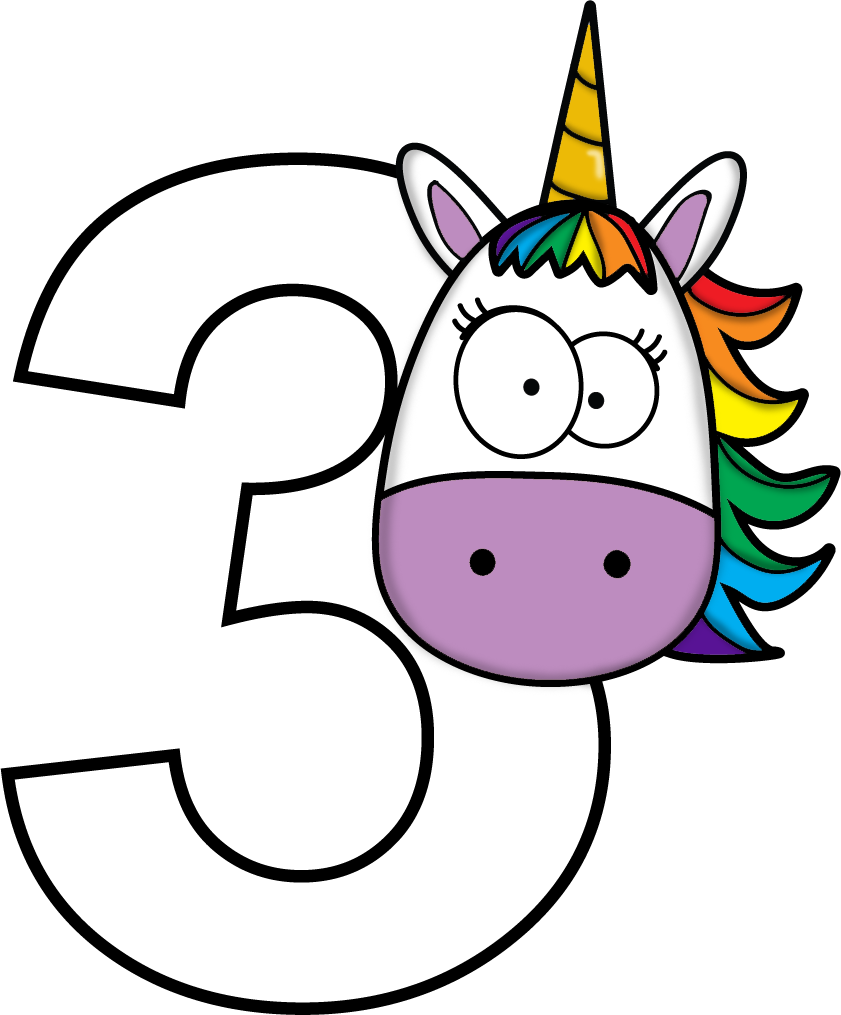 Unicorn Clipart Math - Unicorn Numbers (841x1015), Png Download