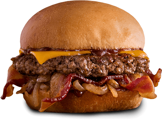 Cheddar Bacon Burger - Cheeseburger (600x437), Png Download