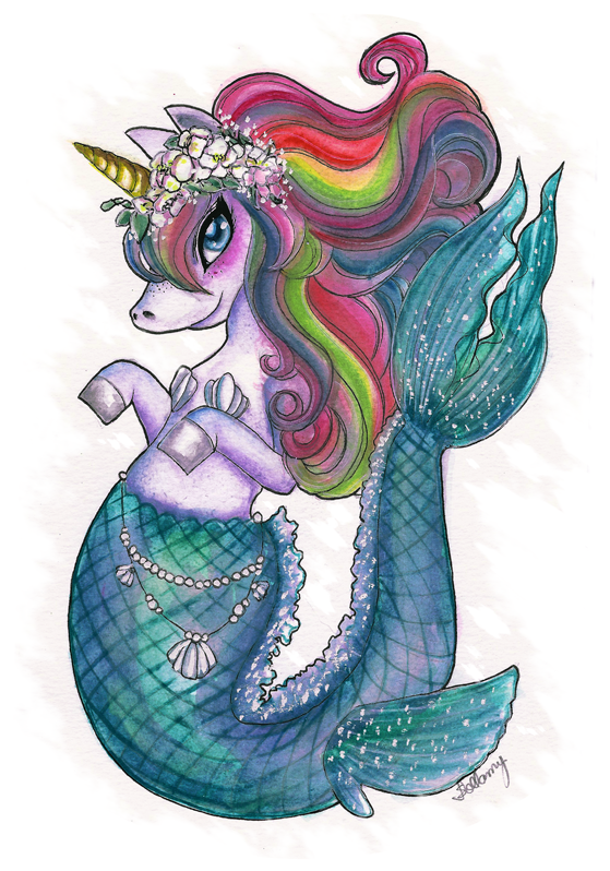 Adesivo Mermaid Unicorn De Ana Paula Sollamyna - Cartoon (962x962), Png Download