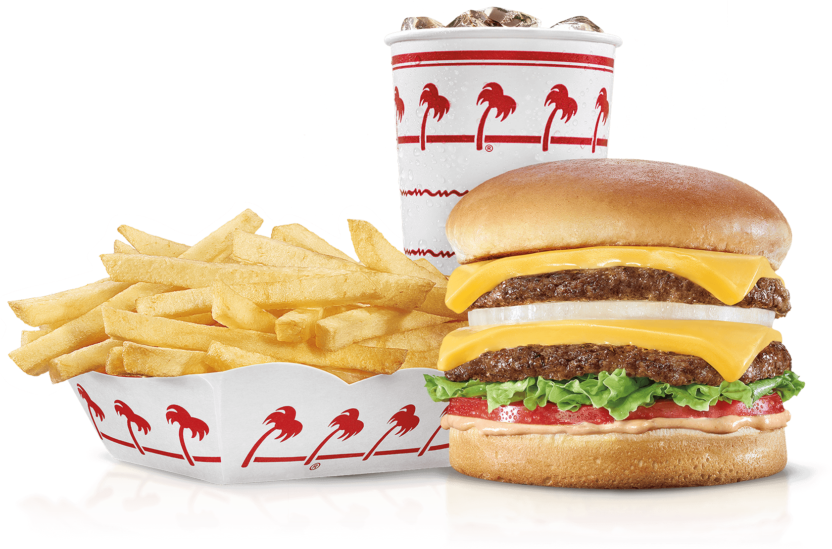 In N Out Burger Meal - Out Burger (1690x1120), Png Download