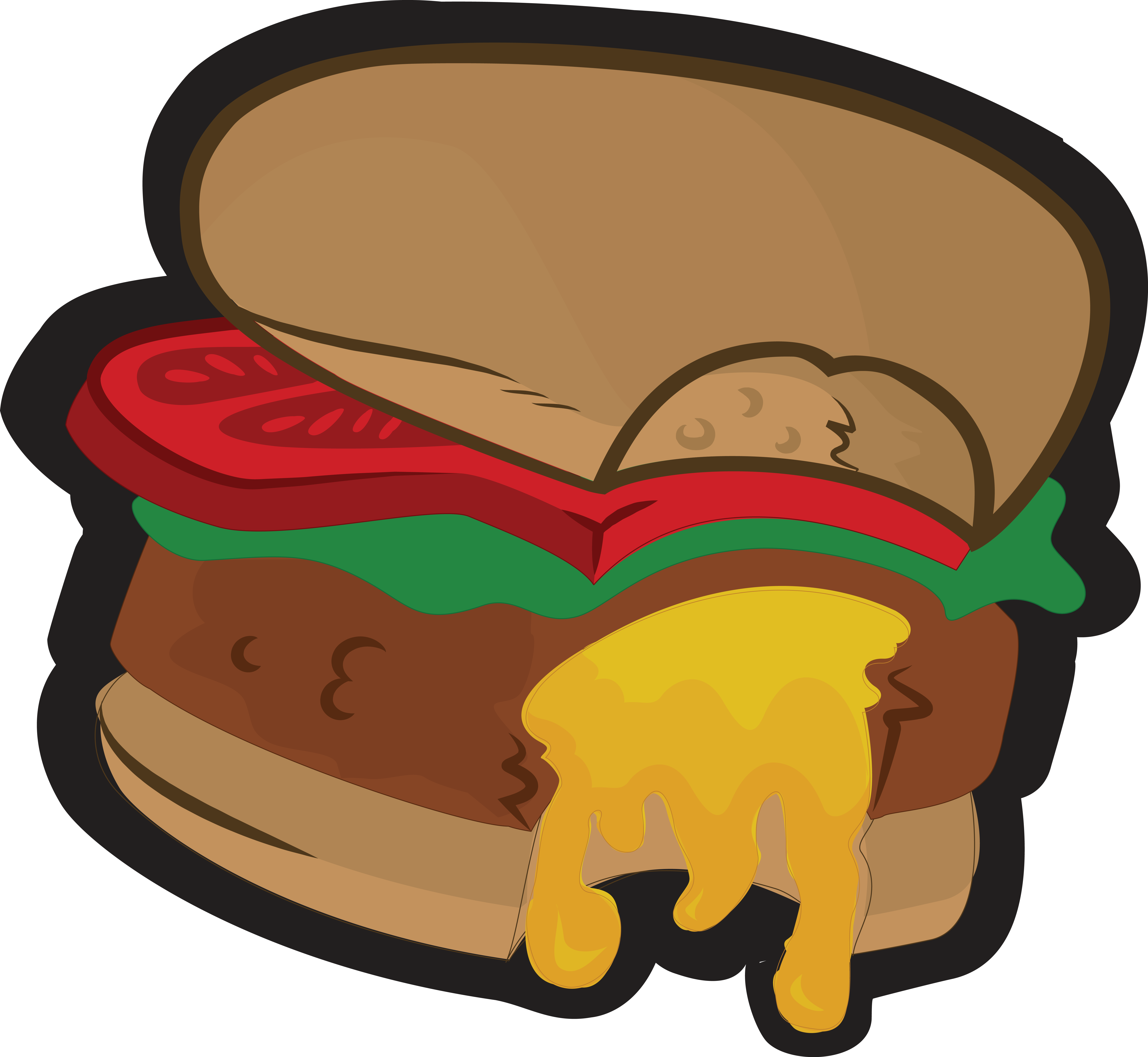 Our Story - Cartoon Stuffed Burger (6515x5998), Png Download
