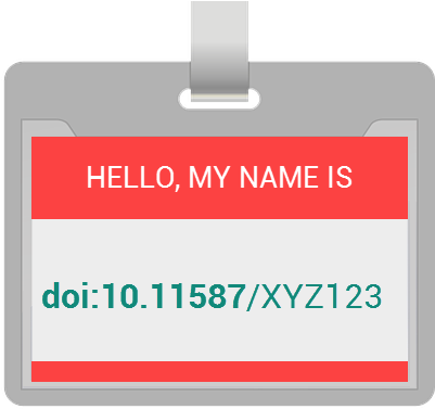 A Name Tag Showing The Aussda-specific Doi - Digital Object Identifier (402x385), Png Download