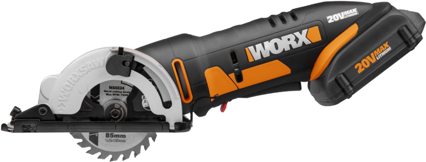 Compact Circular Saw - Worx Cordless Circular Saw (878x345), Png Download