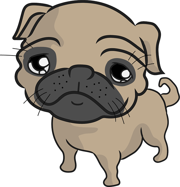 Clip Stock On Behance Pugs Pinterest Cartoon Life And - Pug Dog Draw Png (600x623), Png Download