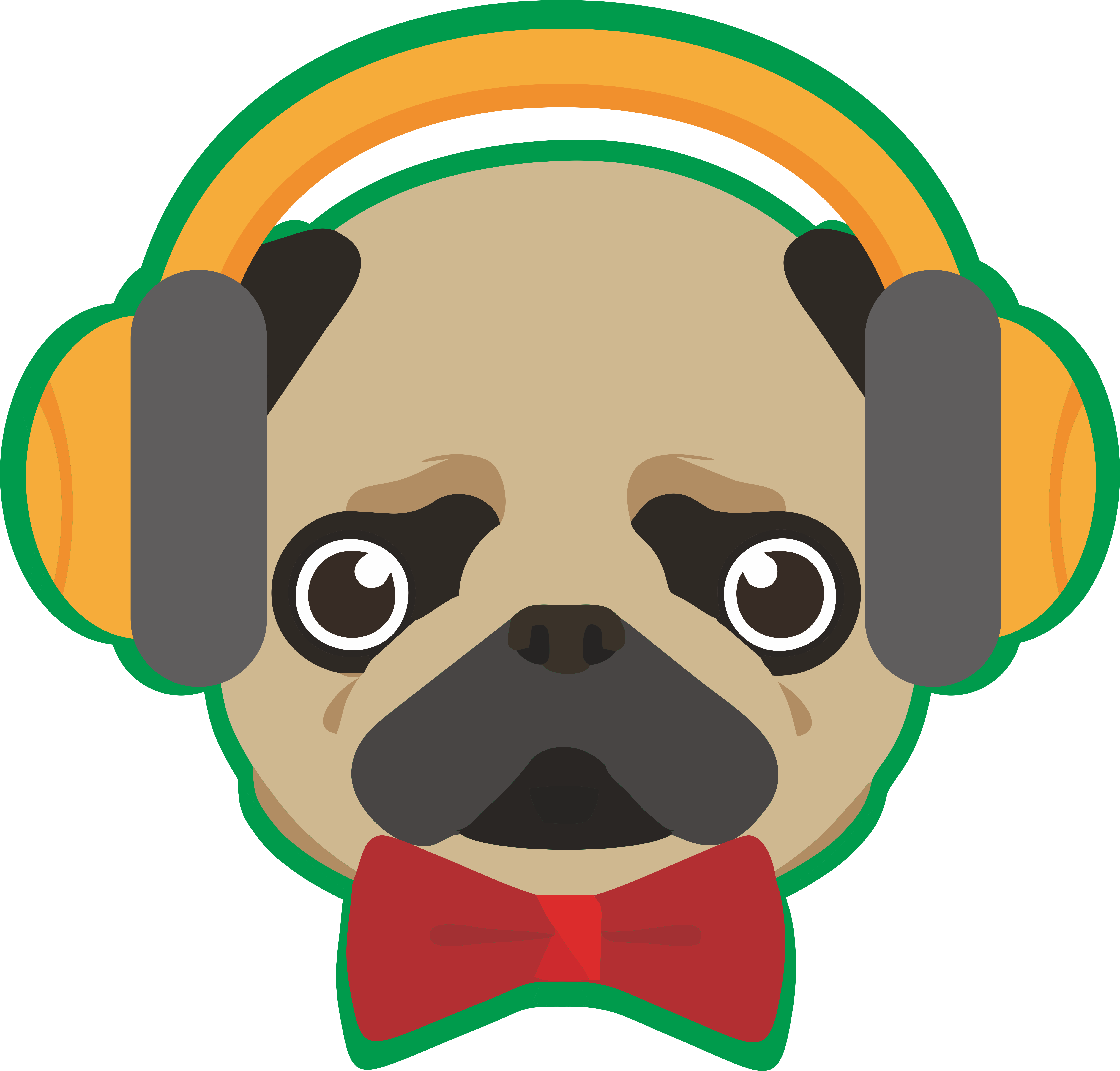 Pug Puppy Dog Breed Clip Art - Icon (6010x5748), Png Download