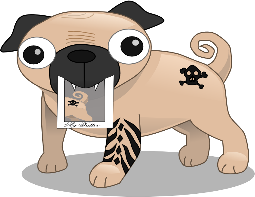 Pug Tattoo - Pug Body Parts (971x670), Png Download