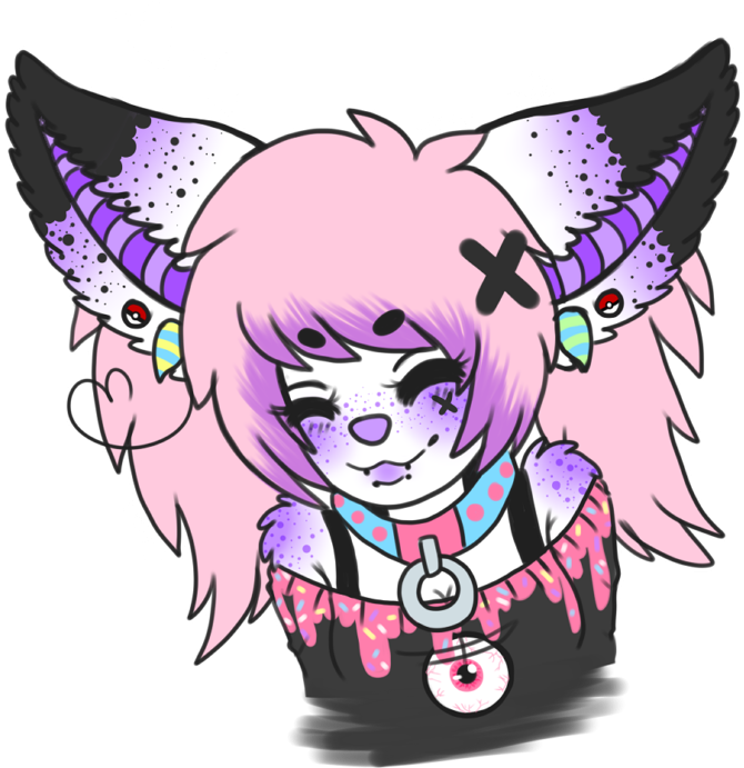 Pastel By Silly Bananna - Pastel Goth Furry Girl (800x808), Png Download