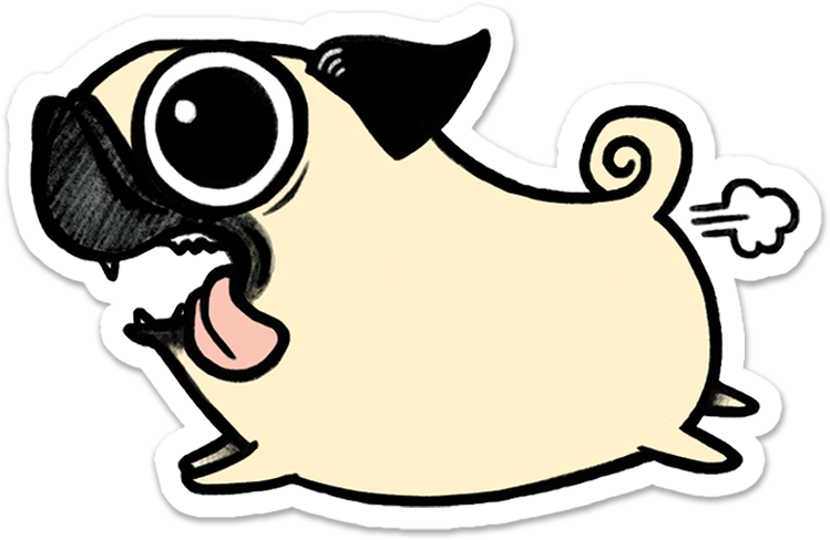 Pug Clipart Transparent - Pug Stickers Png (800x800), Png Download