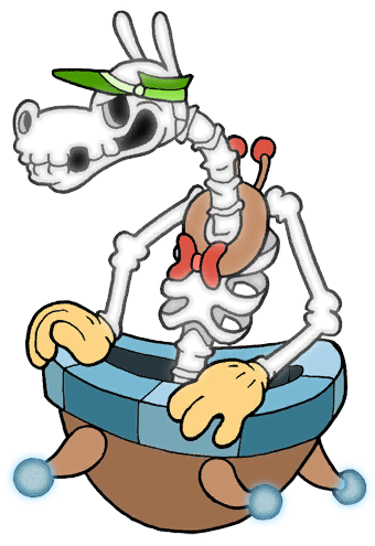 Cuphead Skeleton Horse (348x494), Png Download