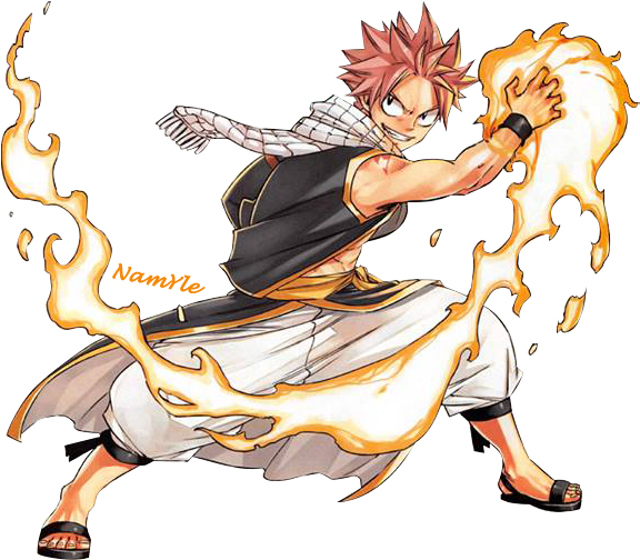 Natsu Dragneel Is A Wizard With The Powers Of A Dragonslayer - Fire Force Fairy Tail (664x613), Png Download