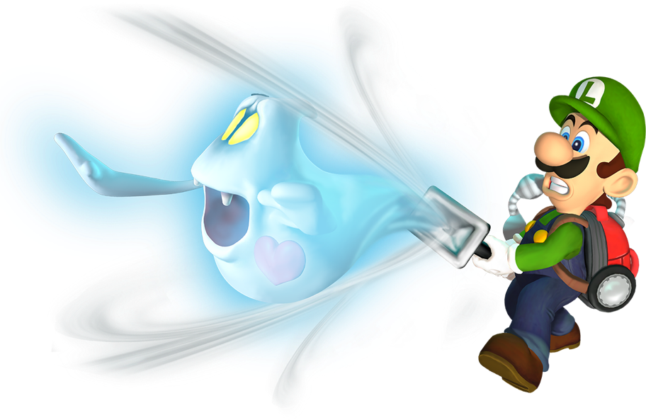 Luigi Heart Ghost - Luigi's Mansion (912x593), Png Download