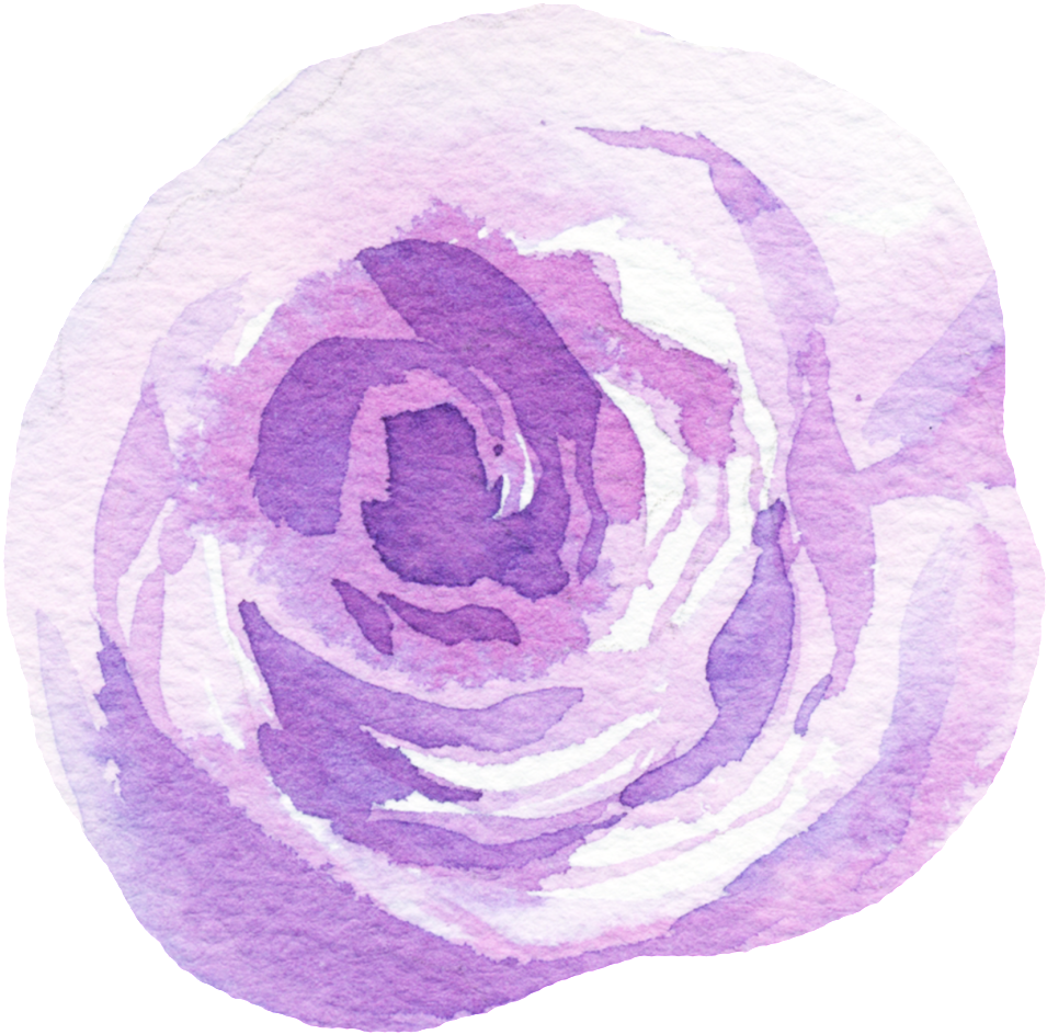 Hand Painted Pink Purple Flowers Png Transparent - Portable Network Graphics (1024x1024), Png Download