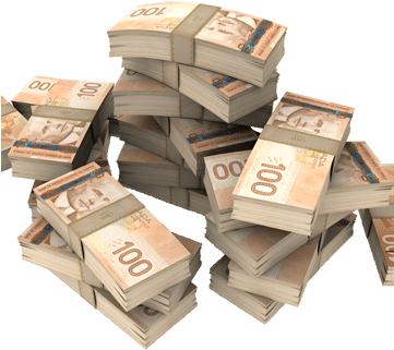 Counterfeit Currency Woes Continue In Prince George - Pile Of Canadian Money Png (360x349), Png Download
