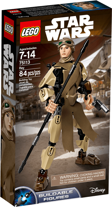 Lego Star Wars Rey Buildable Figure (1488x837), Png Download