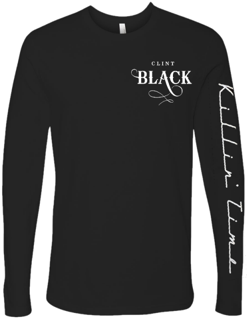Clint Black Long Sleeve Black Logo Tee - Long Sleeve Tennis Shirts (640x640), Png Download