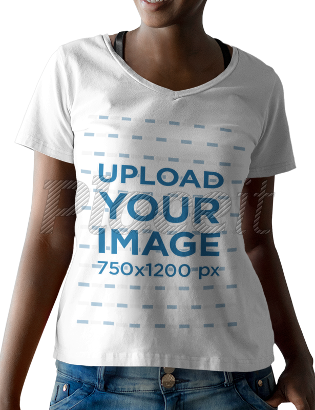1000 X - Black Woman Mockup Shirt (615x800), Png Download