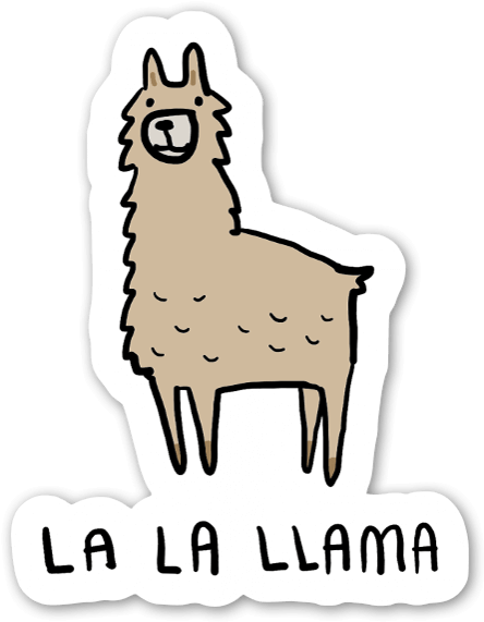 La La Llama Sticker - T-shirt (477x600), Png Download