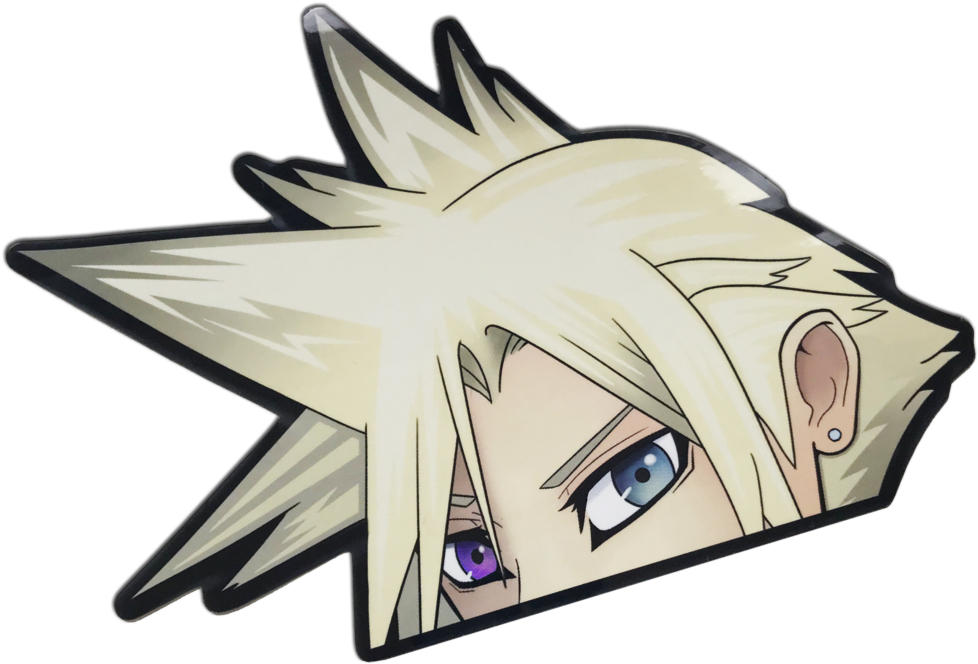 *holographic* Cloud Strife Peeker - Car (1024x1024), Png Download