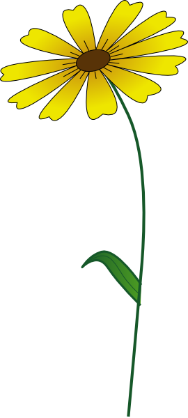Yellow Flower Drawing Png (270x600), Png Download