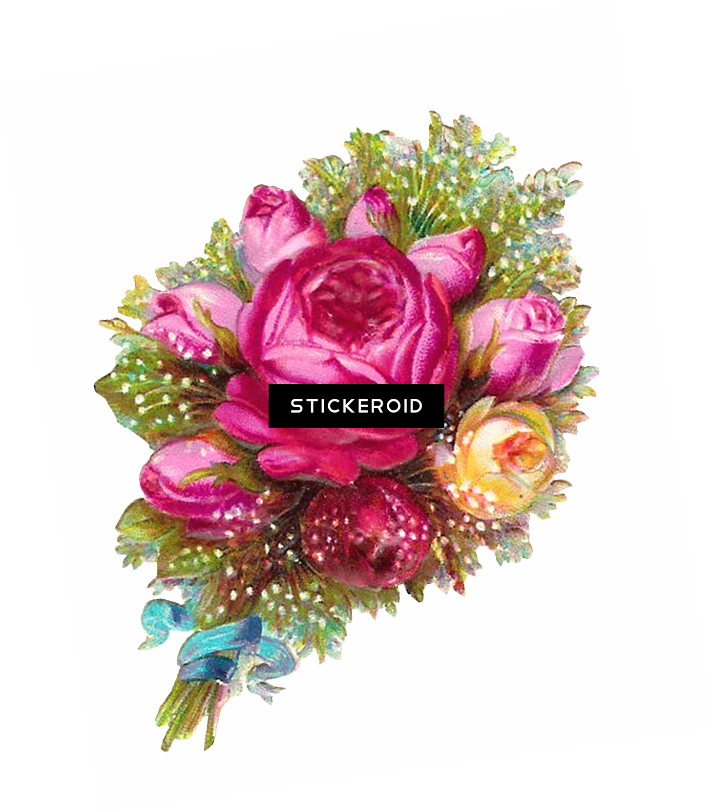 Yellow Flowers Bouquet - Blooming Pretty Retro Vintage Floral Wedding Bouquet (1460x1661), Png Download