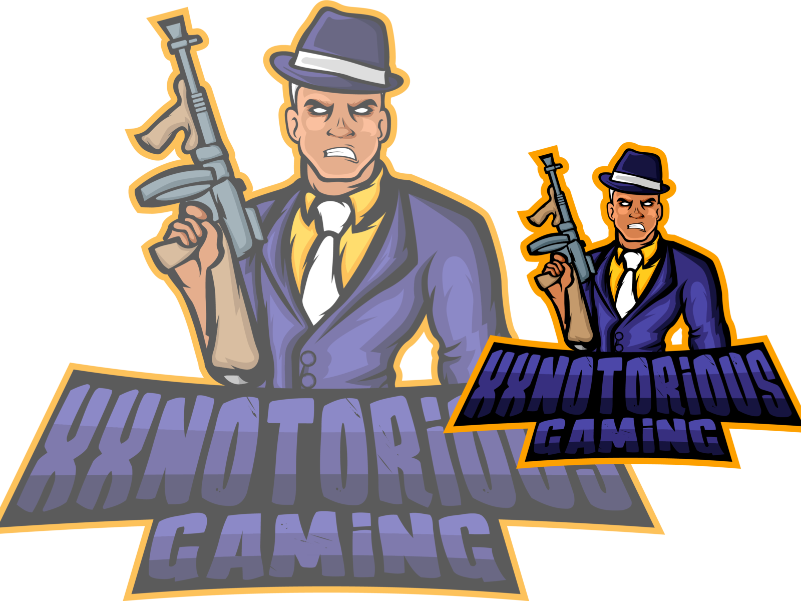 Gangster Typography Branding Logoeport Logoillustration - Cartoon (1600x1200), Png Download