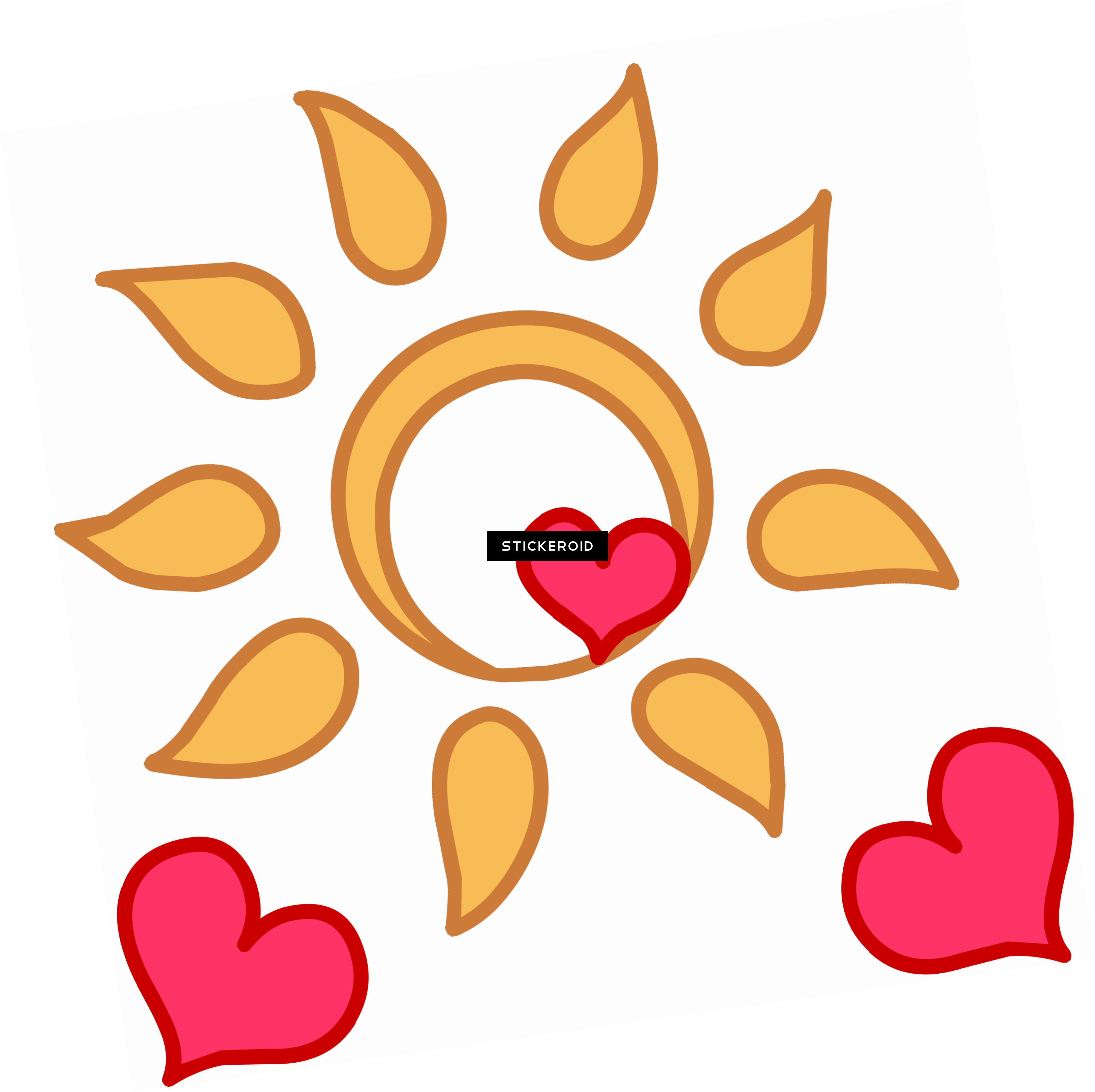 Sunshine - Sun And Hearts Cutie Mark (3250x3240), Png Download