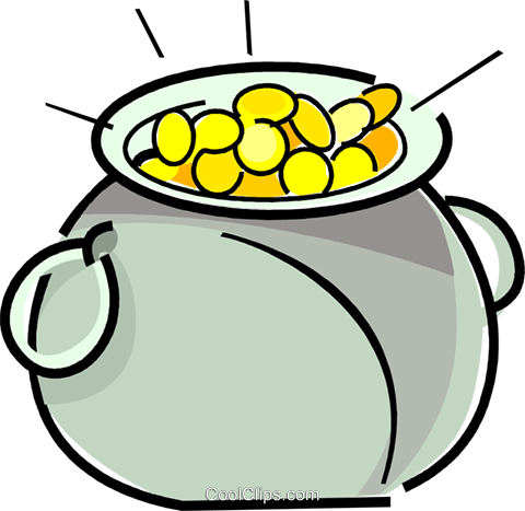 Pot Of Gold Royalty Free Vector Clip Art Illustration - Pote De Ouro Png (480x467), Png Download