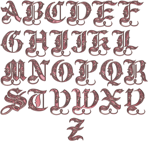 Royal Alphabet Pink Png - Alphabet Coloring Book: Hand Lettering (600x600), Png Download