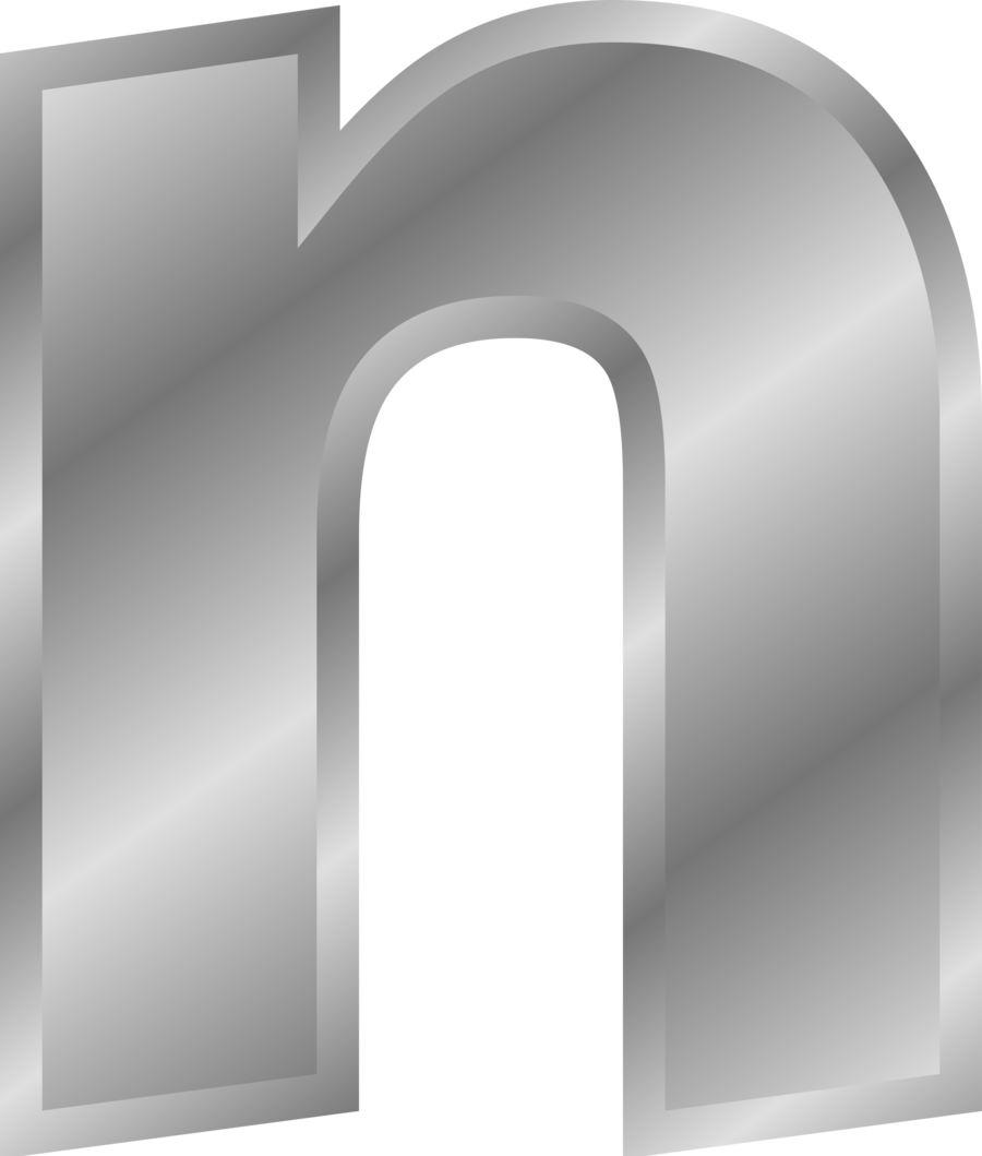 Silver Letter N Png Clipart Letter Alphabet N - Letter N In Gold (900x1059), Png Download