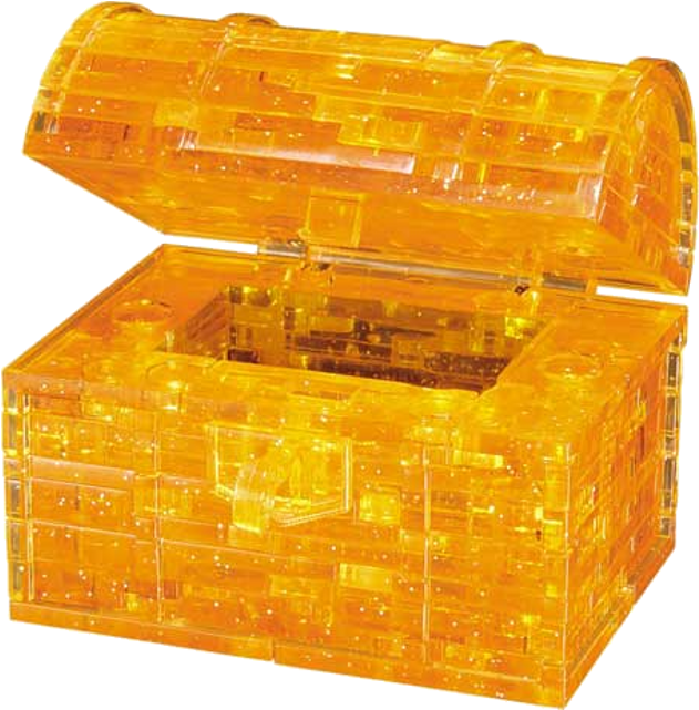 3d Crystal Puzzle - Bepuzzled Original 3d Crystal Puzzle - Gold Treasure (640x640), Png Download