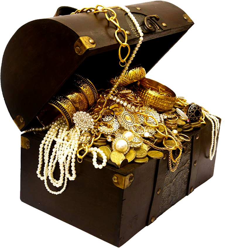Buried Hunting Treasures Transprent - Open Jewellery Box With Jewellery (768x887), Png Download