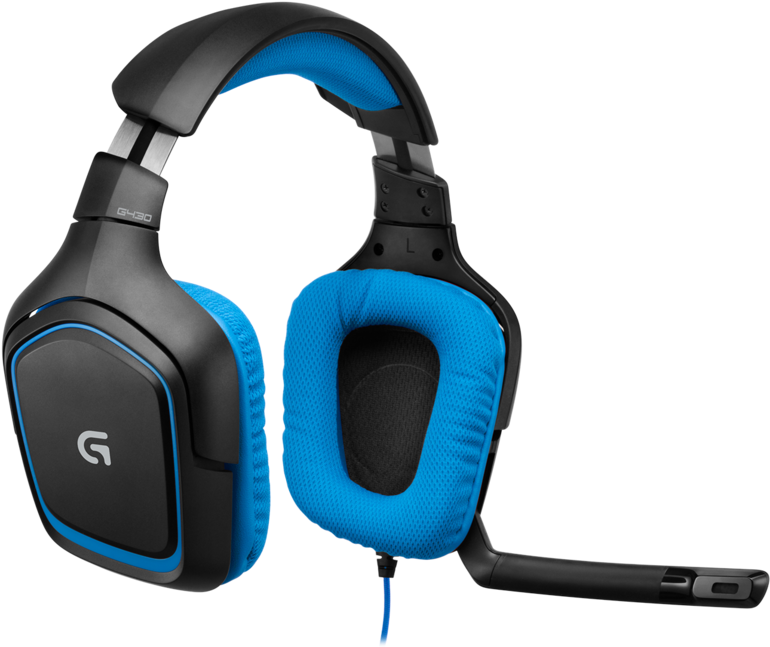 G430 - Logitech G430 Gaming Headset - Black (902x664), Png Download