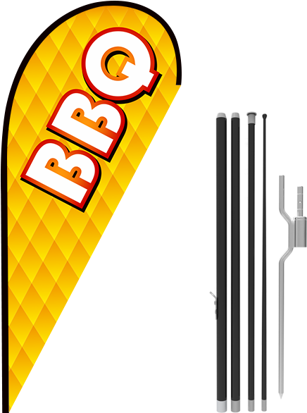 11ft Bbq Stock Teardrop Flag With Ground Stake - Stock (800x600), Png Download