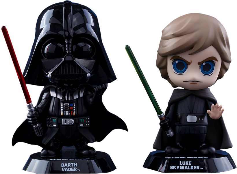 Luke Skywalker & Darth Vader Cosbaby - Star Wars - Luke Skywalker & Darth Vader Return (820x602), Png Download