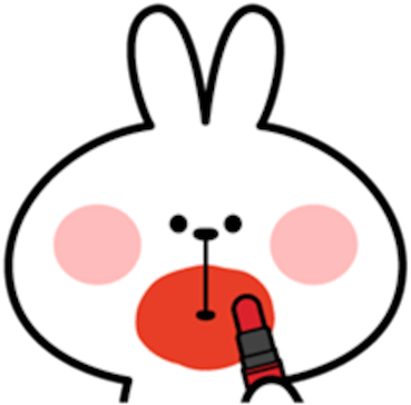 Cool Rabbit Face Messages Sticker-7 - Stiker Line Spoiled Rabbit Face 2 (369x364), Png Download
